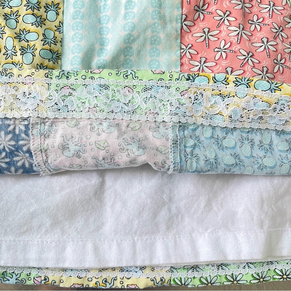 Vineyard Vines Patchwork Cotton Skirt Size 4 Coastal Preppy Quilted Look cottage - Picture 5 of 7